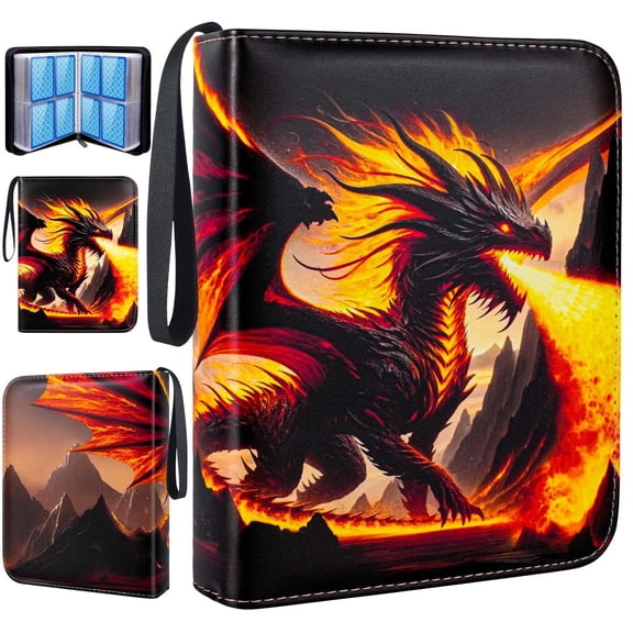 Card collection album, 50 pages 400 pocket collection card album, PU portable waterproof card clip, children's gift