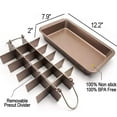 thumbnail image 2 of Brownie Pan, Non Stick Brownie Pans With Dividers, 18 Pre-slice Brownie Baking Tray, Carbon Steel Bakeware for Oven Baking, Size 12 X 8 X 2 Inches, 2 of 5
