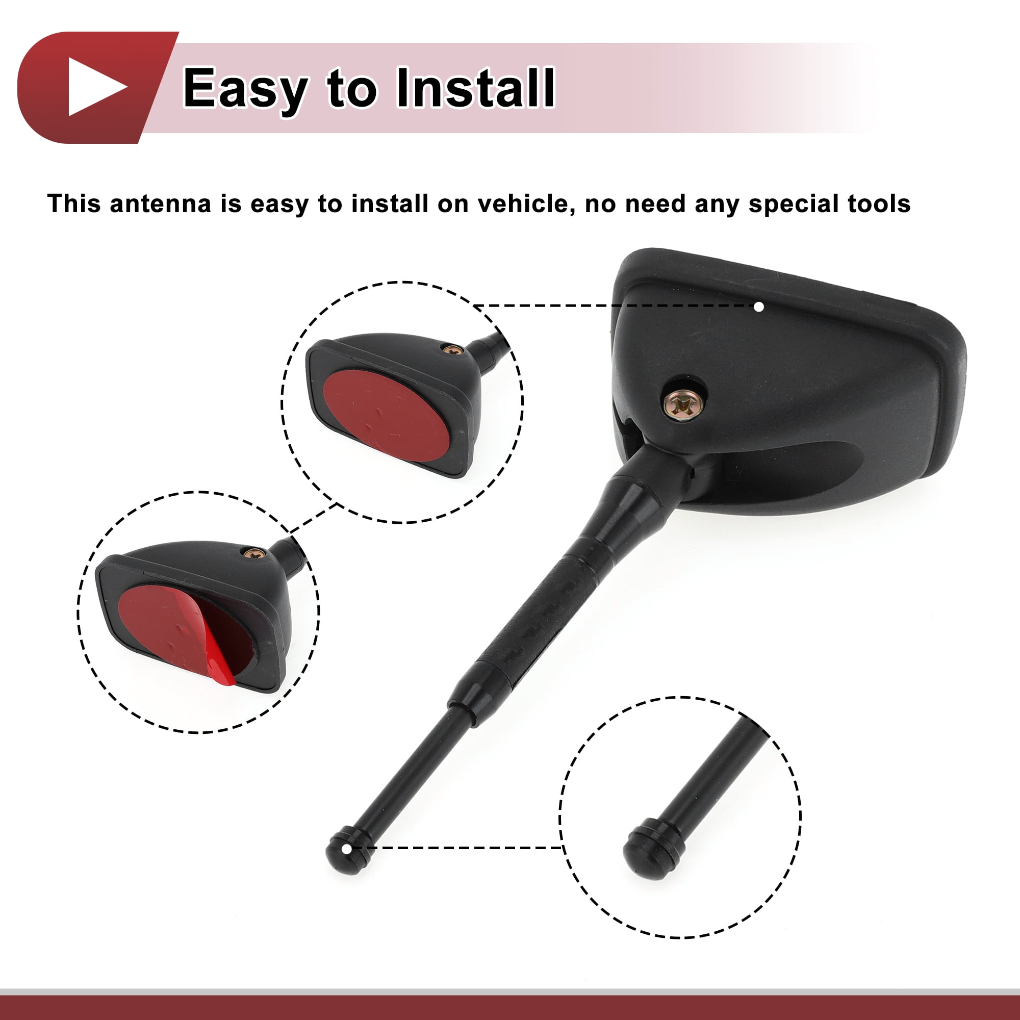 Unique Bargains Car Telescopic Extension Roof Mount Decorative Antenna Black ABS