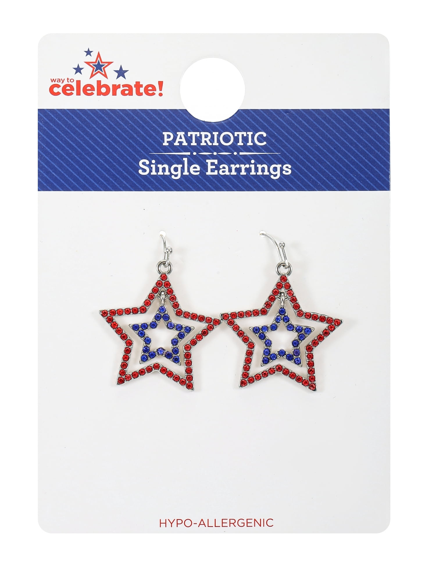 Way to Celebrate Americana Rhinestone Star Earring, 1 Pair
