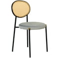 thumbnail image 5 of LeisureMod Euston Modern Wicker Dining Chair Velvet Seat Kitchen Side Chair with Powder Coated Steel Frame Grey, 5 of 12