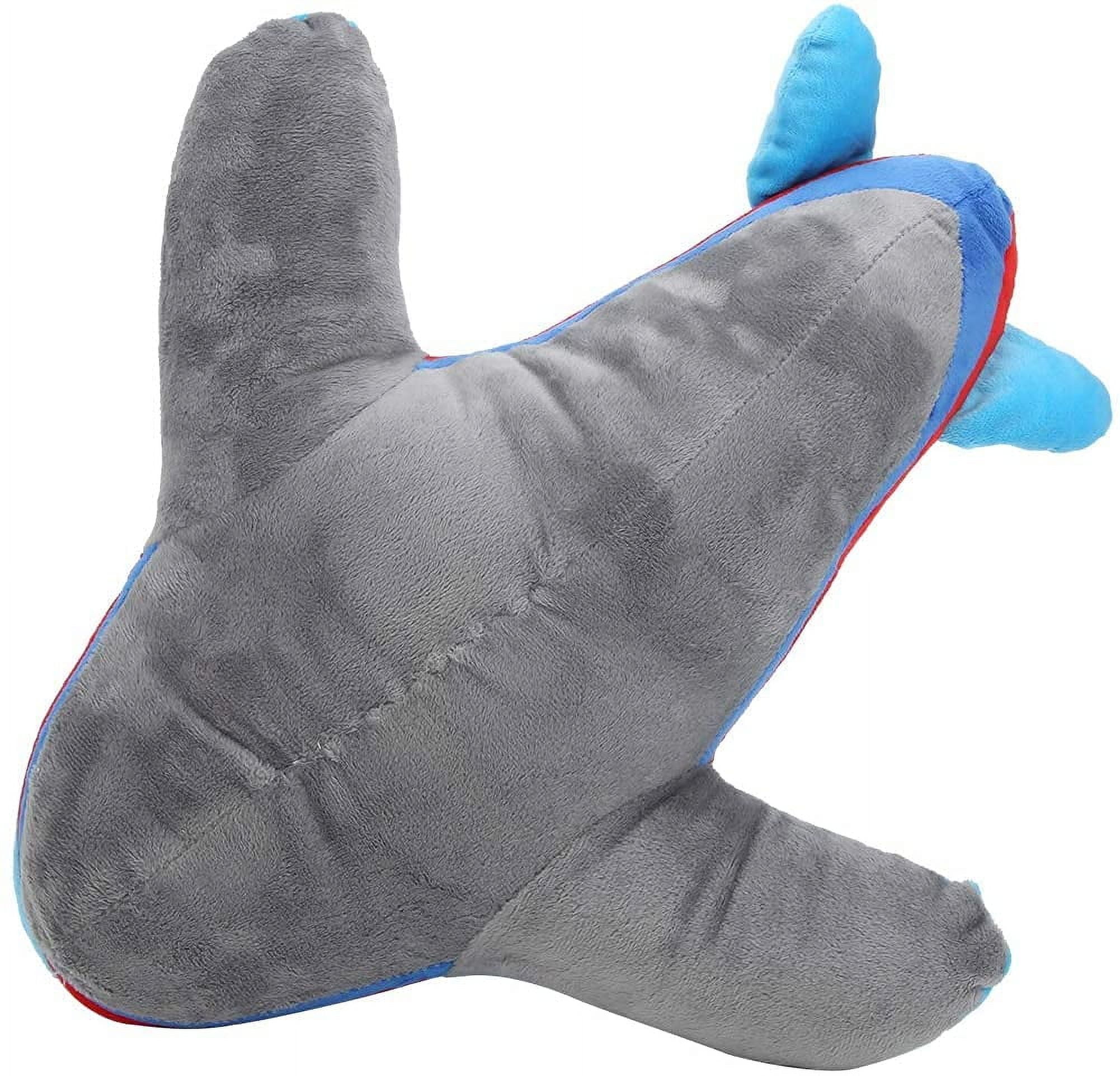 Dupurit Funny 15 Inches Airplane Model Plush Airplane Shaped Stuffed Pillow Anime Figure New (Blue)