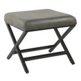 thumbnail image 1 of HomePop Modern Metal and Faux Leather X-base Ottoman in Gray, 1 of 8