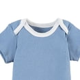 thumbnail image 5 of Agkizg Baby Solid Color Contrast Binding Short Sleeve Bodysuit, Crew Neck Soft Cotton Basic Onesie, Unisex Newborn Infant Summer Play Undershirt, 5 of 6