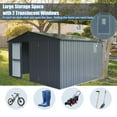 thumbnail image 3 of CoSoTower Backyard Storage Shed 11' X 12.5' with Galvanized Steel Frame & Windows, Outdoor Garden Shed Metal Utility Tool Storage Room with Lockable Door for Patio(Dark Gray), 3 of 9