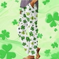thumbnail image 2 of lcziwo Saving Sales, Cotton Linen Pants for Women 2025 St Patricks Day Plus Size Lounge Trousers Green Shamrock Clover Print Straight Pants Loose Fit Summer Beach Pants Green 4XL, 2 of 6