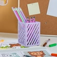 thumbnail image 4 of Masteelf Metal Pen Holder Desk Unique Makeup Brush Holder Small Pencil Box Pencil Dispenser for Classroom Pen Holder Convenient Pen Organizer Box, 4 of 8