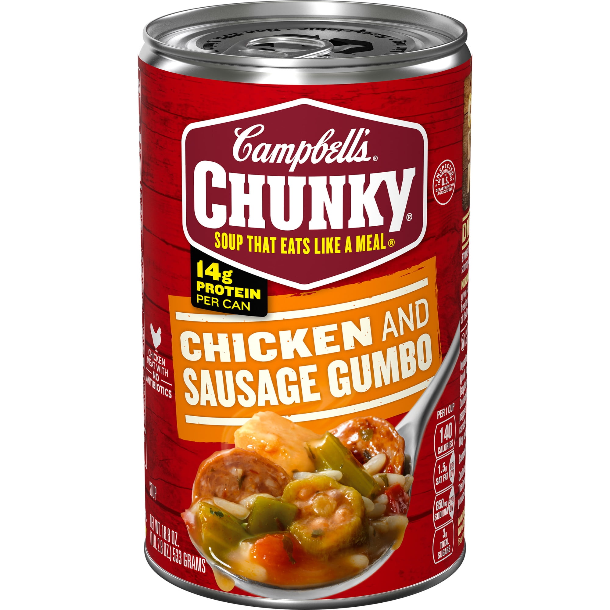 Campbell's Chunky Soup, Ready to Serve Chicken and Sausage Gumbo, 18.8 Oz Can