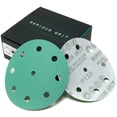 thumbnail image 1 of Serious Grit - 5-Inch 9-Hole 120 Grit Sanding Discs - Heavy-Duty Hook & Loop Film Discs - Sandpaper for Random Orbital Sanders - 50 Pack Box, 1 of 4