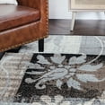 thumbnail image 4 of BNM Floral Damask Indoor Area Rug, 8' x 8' Square, Beige, 4 of 9