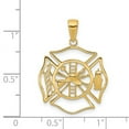 thumbnail image 2 of 14k Yellow Gold Solid Polished Cut-Out Fireman Shield Pendant Necklace 29.6x21.3mm Pendant for Women, 2 of 2