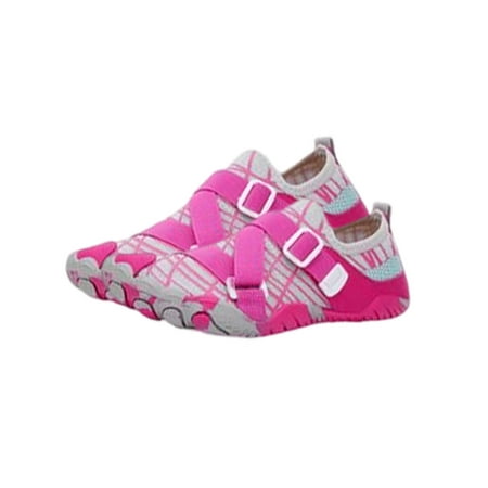 

SIMANLAN Unisex Water Shoes Breathable Aqua Socks Quick Dry Barefoot Exercise Riding Flats Outdoor Slip On Trainers Rose Red 7.5