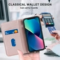 thumbnail image 6 of Feishell Wallet Case Designed for iPhone 13 mini (5.4 inch),Compatible with MagSafe Charger,Stylish PU Leather Magnetic Closure Folio RFID Blocking Protection Card Slots Flip Kickstand Phone ,Rosegold, 6 of 10