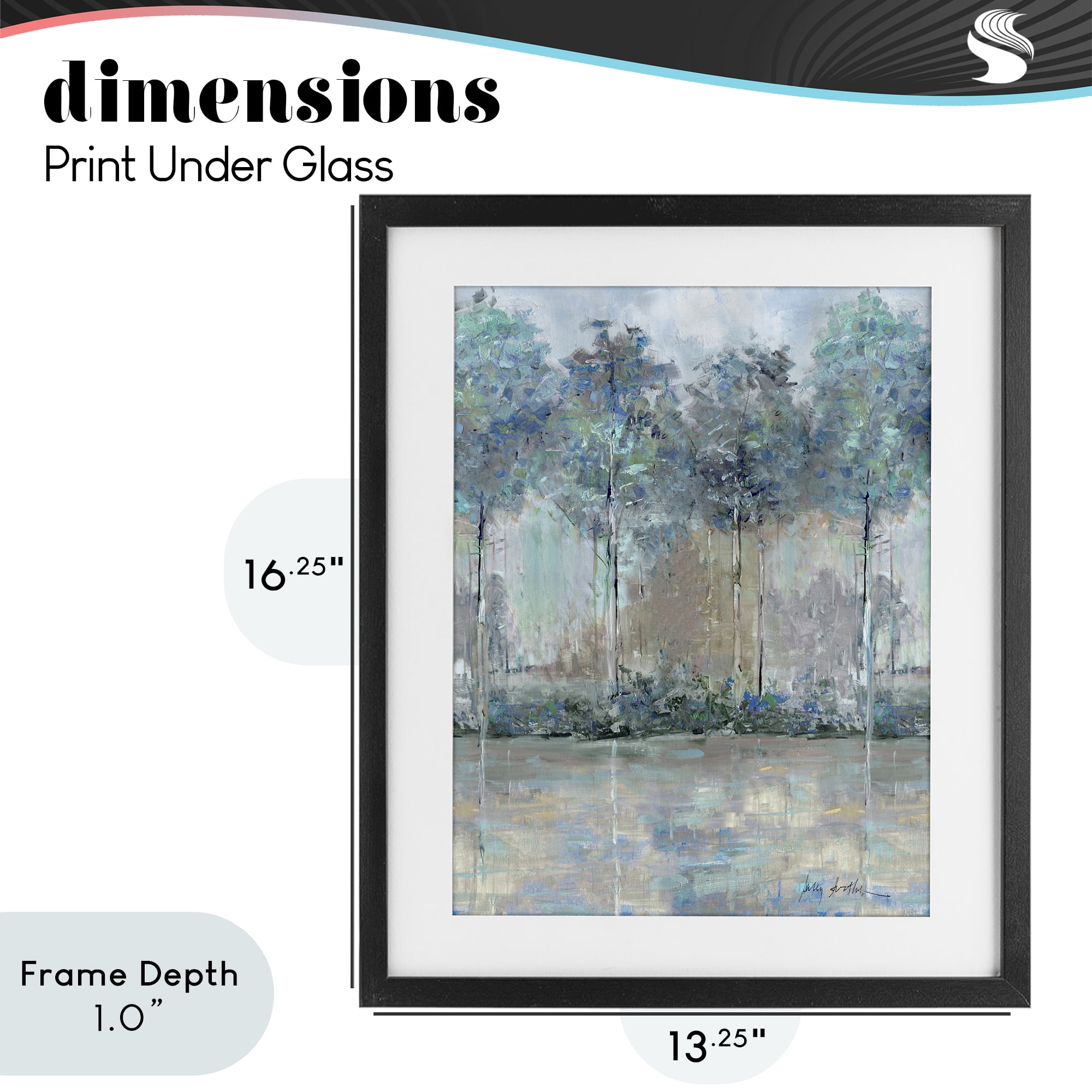 Stupell Industries Subdued Impression of Trees Black Framed Print Under Glass, design by Sally Swatland
