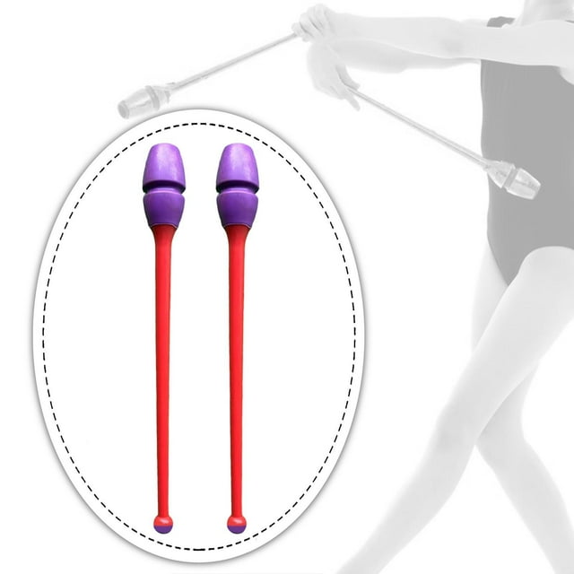 2 palos de gimnasia de goma para niños y adultos, 35 cm de largo Estilo C