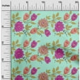 thumbnail image 1 of oneOone Cotton Poplin Mint Fabric Leaves & Flowers Floral Sewing Fabric By The Yard Printed Diy Clothing Sewing Supplies 56 Inch Wide, 1 of 1