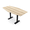 Blonde Surfside Ash w/Black Base, variant on Hexagon Bistro Height Meeting Table T-Shaped Metal Base 46x72 Bar Table