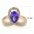 thumbnail image 2 of IP Rose Gold(Ion Plating) Stainless Steel Ring with AAA Grade CZ in Tanzanite for Women Tanzanite Stone Color Style TK3589 Size 8, 2 of 5