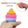 MIARHB Jumbo Rainbow Ice Cream Scented Super Slow Rising Kids Toy Stress Reliever Toy
