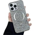 thumbnail image 6 of for iPhone Case,[Compatible with MagSafe] Crystal Diamond Glitter Bling Sparkly Soft Shockproof Cover for Women Girls Phone Case (Gold,iPhone 13), 6 of 6