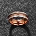 thumbnail image 2 of JQUEEN Men's 8mm Rose Gold Tungsten Carbide Rings Inlaid Deer Antler Size 7-12, 2 of 5