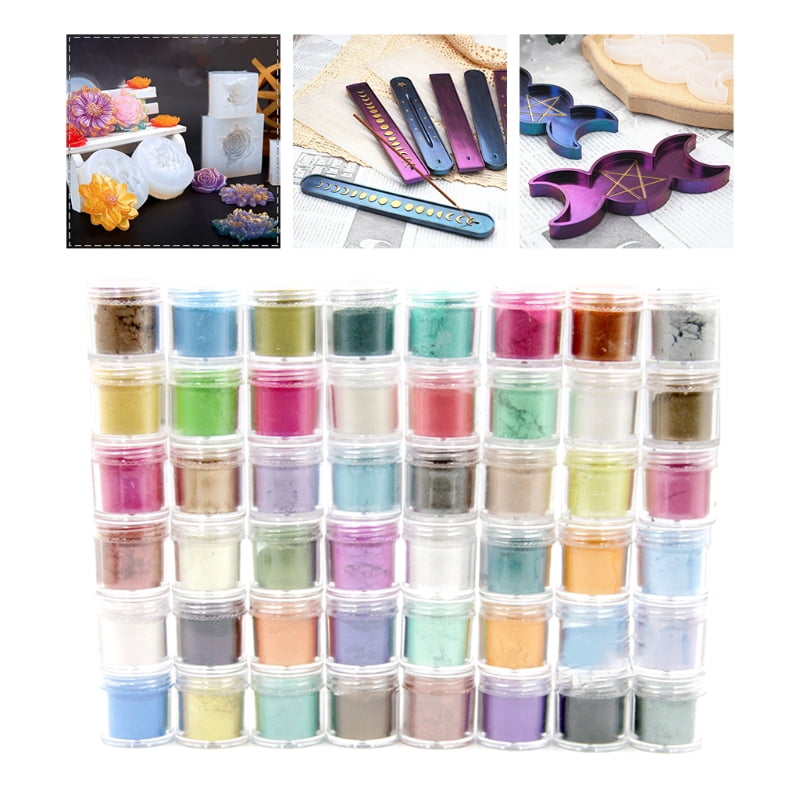 48 Colors Cosmetic Grade Pearlescent Natural Mica Mineral Powder Epoxy Resin Dye Pearl Pigment DIY Jewelry Crafts Making Accessories