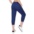 thumbnail image 4 of ALWAYS Women's Capri Jogger Lightweight Sweatpants with Pork Chop Pockets Navy S, 4 of 7