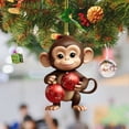 thumbnail image 2 of Christmas Tree Pendant Tree Monkey Pendant Christmas Pendant Book Stacking Ornaments Christmas Monkey Holding Christmas Acrylic Ornaments New Year Ornaments, 2 of 4