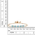 thumbnail image 2 of Gem Stone King 2.74 Ct Blue Apatite G-H Lab Grown Diamond 18K Rose Gold Plated Silver Tennis Bracelet for Women, 2 of 3