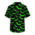 thumbnail image 4 of Domuza Scrub Top Men Oversized V-Neck Short Sleeve Spooky Funny Print Caregiver Top Soft Comfort Elastic Working Blouse with Pockets Fluorescent Green 4XL, 4 of 5