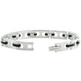 thumbnail image 2 of Pompeii Men's Two Tone Steel and Black  8.5" 8.5mm Bracelet (,), 2 of 2