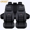 thumbnail image 2 of OTOEZ Car Seat Covers Full Set Leather Front and Rear Bench Backrest Seat Cover Set Universal Fit for Auto Sedan SUV Truck, 2 of 11