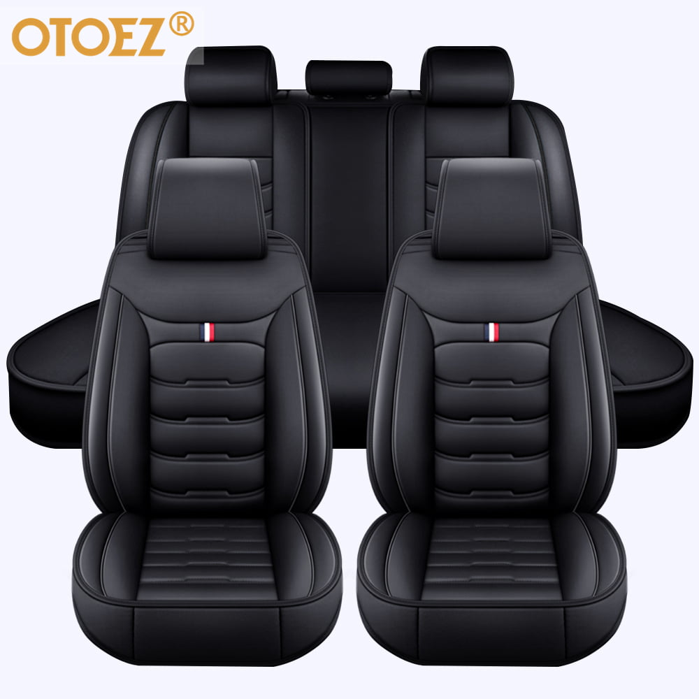 OTOEZ Car Seat Covers Full Set Leather Front and Rear Bench Backrest