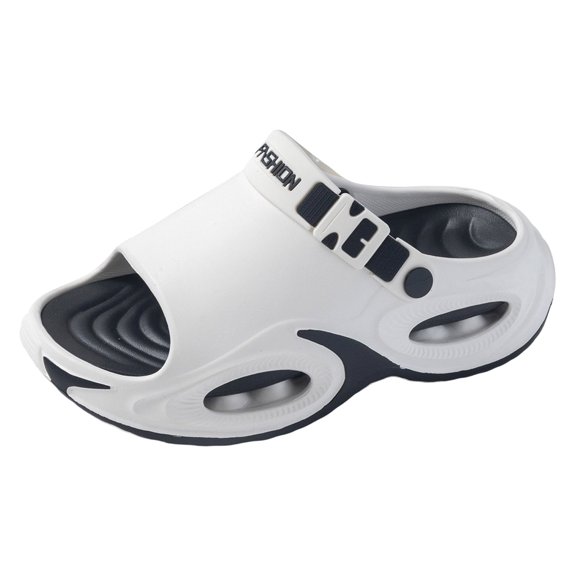Platform Sandals for Men Lightweight Open Toe Clogs Air Cushion Adjustable Strap Non Slip Walking Slippers White Size 6-6.5