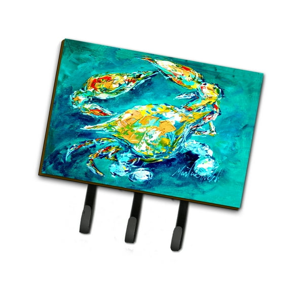 Carolines Treasures MW1162TH68 By Chance Crab in Aqua blue Leash or Key Holder Triple multicolor