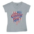thumbnail image 5 of Country Girl USA Flag Women's V-Neck T-shirt Patriotic Southern Cowgirl Red White Blue American Pride Life Lovers Gift Tee, 5 of 7