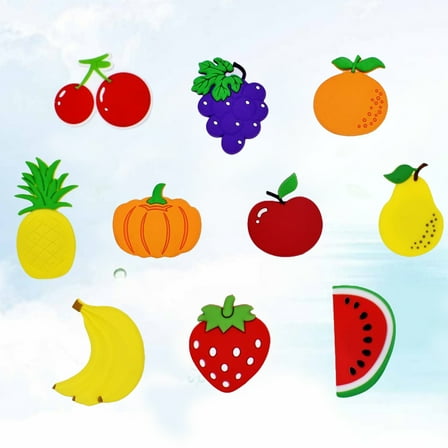 Masteelf 10pcs Cartoon Fruit Shape Fridge Magnets Decoration Stickers