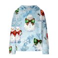 thumbnail image 6 of UACY Toddler Girls Christmas Hooded Sweatshirt, Snowman Graphic Long Sleeve Oversized Festive Pullover Top, Holiday Fashion Clothes for Girls (Brown, 18-24 Months), 6 of 6