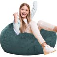 thumbnail image 4 of Classic Bean Bag Chair, with Faux Rabbit Fur Cover for Teens and Kids,2.5 feet Round Fluffy Bean Bag Sofa, 4 of 7