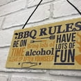 thumbnail image 6 of 1pc Wooden Hanging Sign "BBQ Rules Be On Time" - Backyard Garden Room Decoration Plaque for Summer - 7.9 x 3.9 inches - Wall Decor, 6 of 9