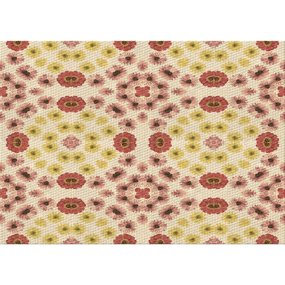 Ahgly Company Indoor Rectangle Patterned Cardboard Brown Gold Area Rugs, 2' x 4'