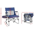 thumbnail image 3 of Zenithen Alloy Steel Outdoor Director Portable and Durable Folding Chair, Navy/Grey, 3 of 8