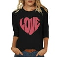 thumbnail image 2 of Gamivast Valentine Shirt for Women Cute Love Heart 3/4 Sleeve Casual Tee Tops Casual Loose Crew Neck Trendy Thsirts Holiday Tunic Pullover Spring Outfit, 2 of 6