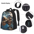 thumbnail image 3 of Disketp Playful Dolphins Underwater Large Capacity Backpack Lunch Bag Pencil Case Combination 3 Piece Set for Student, 3 of 7
