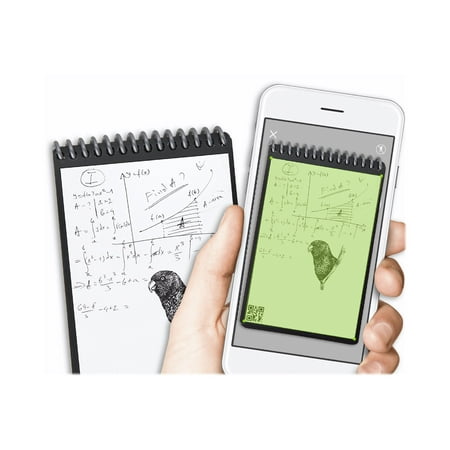 Rocketbook Mini Spiral Writing Pad, Dot Grid 3.5"x5.51", 24 Sheets/48 Pages, Black
