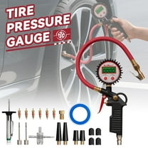 Digital Tire Inflator with Pressure Gauge, 0-220 PSI Tire Gauge with Air Compressor Accessories,0.1 PSI Resolution,Air Pressure Gauge for Cars, RV ,Motorcycle,Bicycle.