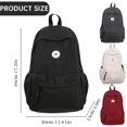 thumbnail image 3 of Cute Backpack for Women Solid Color Trendy Colorful Travel Backpack Aesthe tic Rusksack, 3 of 5