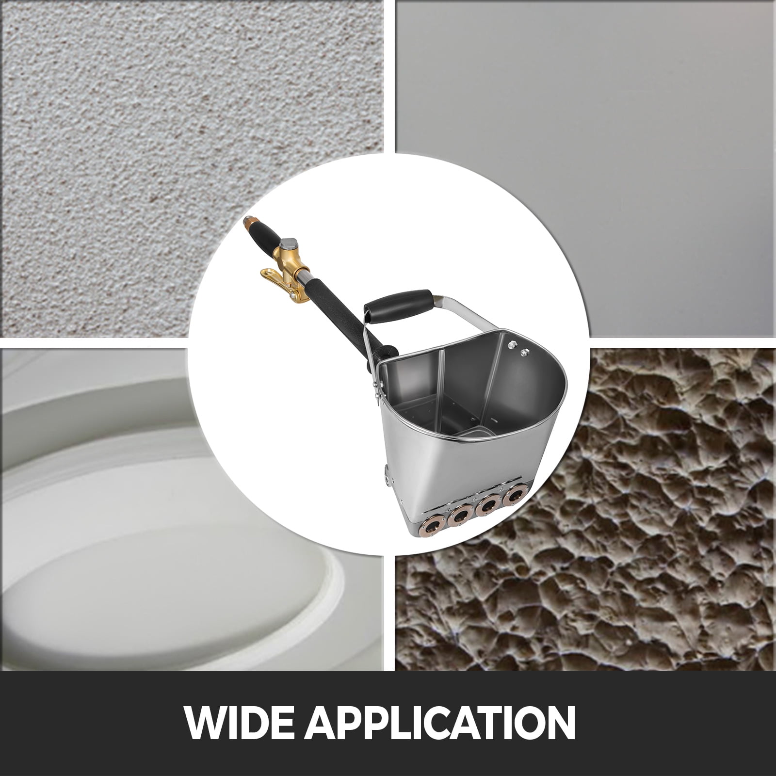 BENTISM Mortar Plaster Concrete Cement Sprayer 4 Jet 3Hp Stucco Sprayer Plaster Sprayer Cement Mortar Spray Gun Manual Sprayer Wall Painting Concrete Tool