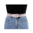 thumbnail image 4 of INSPIRE CHIC Womens Pearl Waistband Skinny Leather Adjustable Pin Buckle Belt for Jeans Dresses Pants 75-90cm/29.53"-35.43" Light Purple, 4 of 4