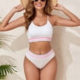 thumbnail image 6 of HOMBOM Womens Swimsuit Swimwear Bikini Sport Bra Beach White High Waisted Two Piece Bathing Suit for Women, 6 of 9